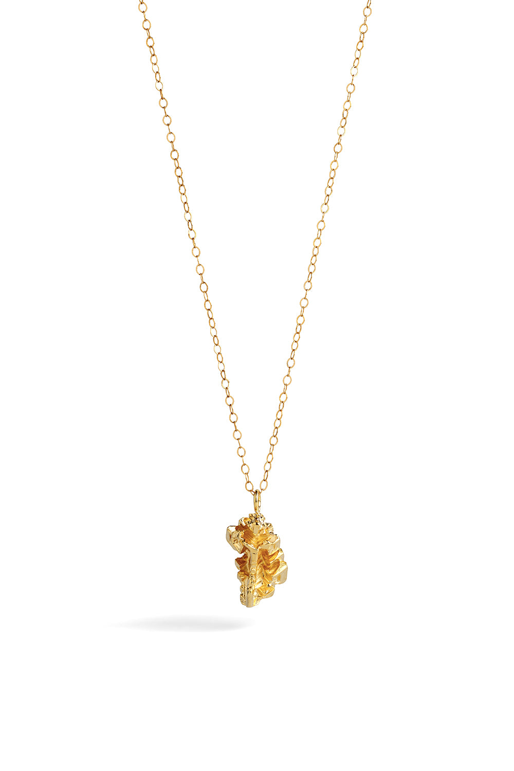 Oak Leaf Pendant Necklace — gold plated