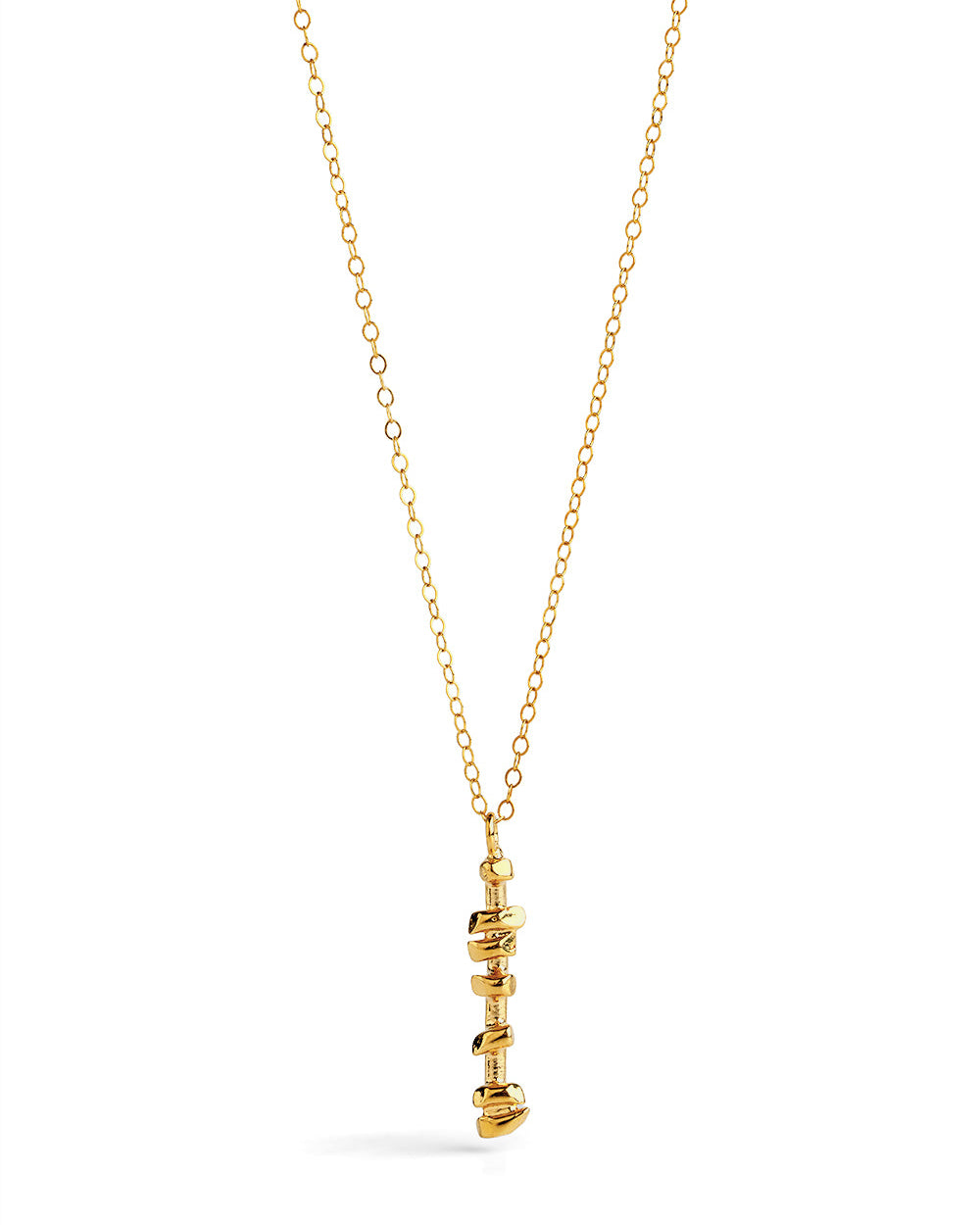 Sculpted Bar Pendant Necklace - gold plated