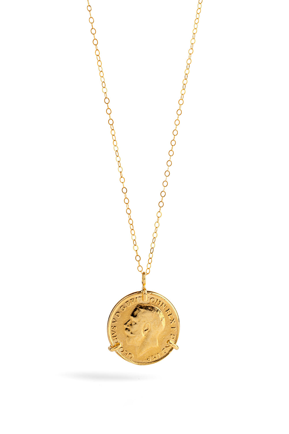 Vintage Coin Pendant Necklace - gold plated