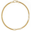 Cuban & Oval Links Necklace — Gold plated