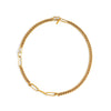 Oval and cuban links necklace in 24K gold plating with a crystal stone, on white