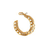 Double Wrap Crystal Charm Bracelet - gold plated
