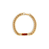 Cognac Crystal Curb Bracelet - gold plated