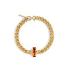 Cognac Drop Curb Bracelet - gold plated
