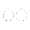 Teardrop Wire Hoop Earrings - gold plated