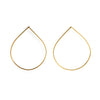 Teardrop Wire Hoop Earrings - gold plated