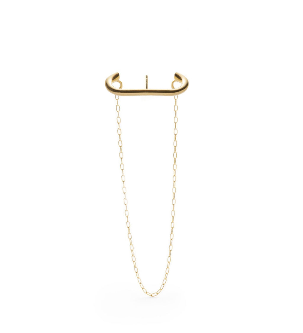 Handmade gold plated hugger chain earrings