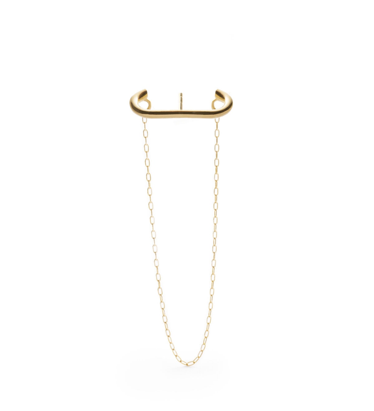 Handmade gold plated hugger chain earrings