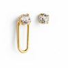 Oval Earrings With Crystal  Stone  (Pair)