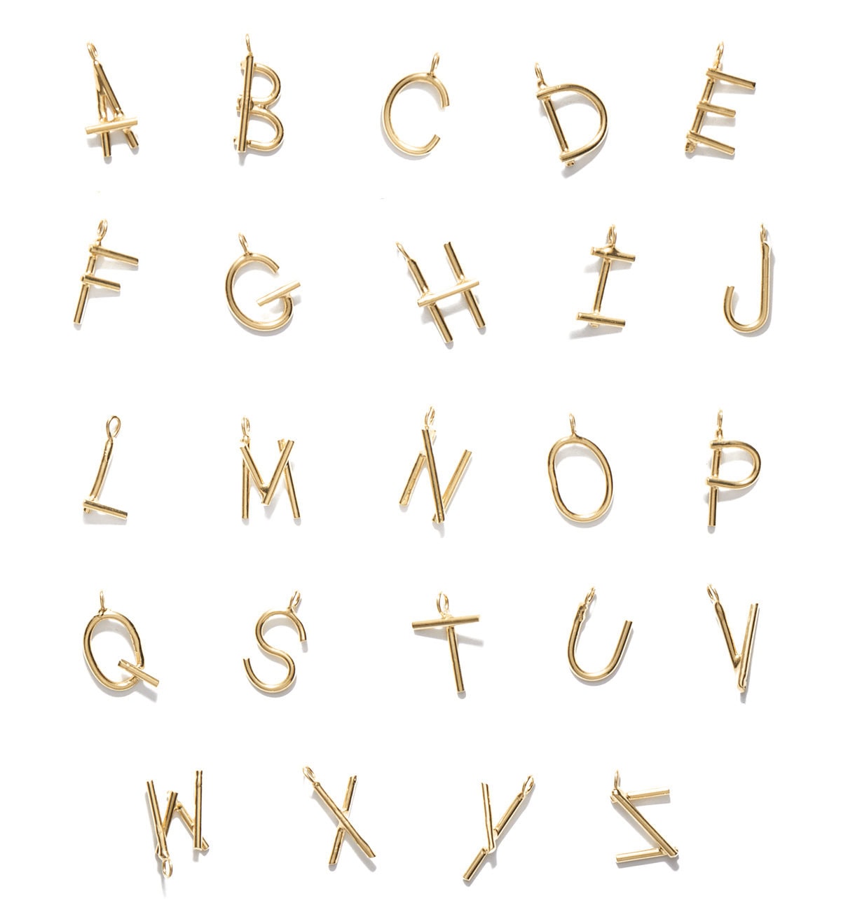 Initial Necklace Sterling Silver Gold Plated