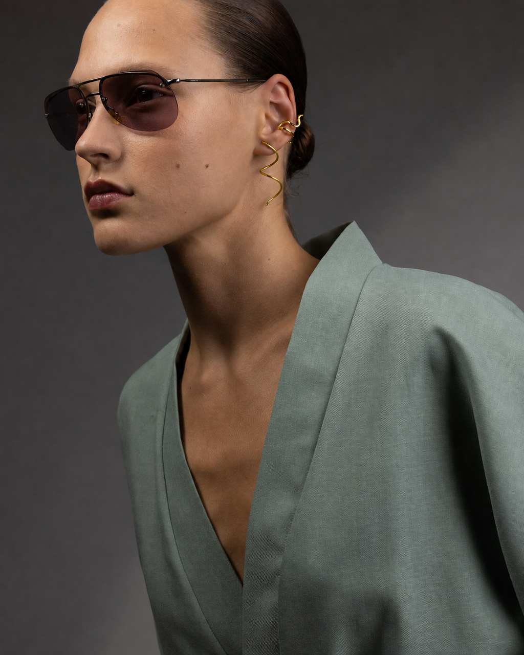 Short Snake Earrings - 14K Gold