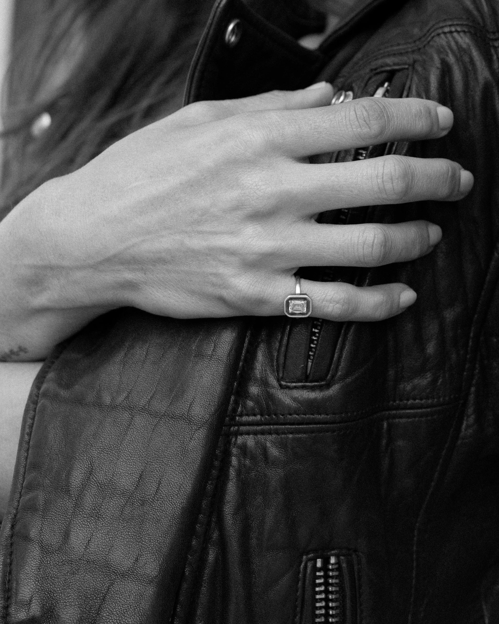 Octagon Pinky Diamond Ring 14K — campaign image