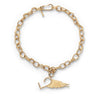 Handmade gold plated heart oval chain necklace