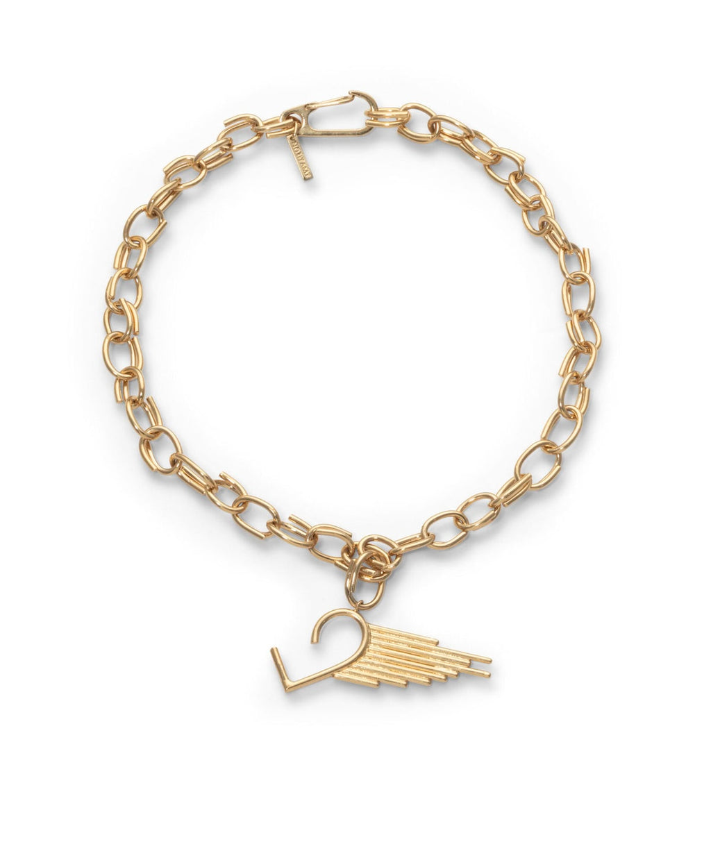 Handmade gold plated heart oval chain necklace