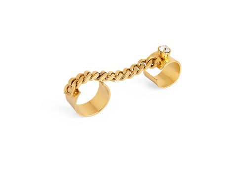 2 Finger Cuban Links Ring