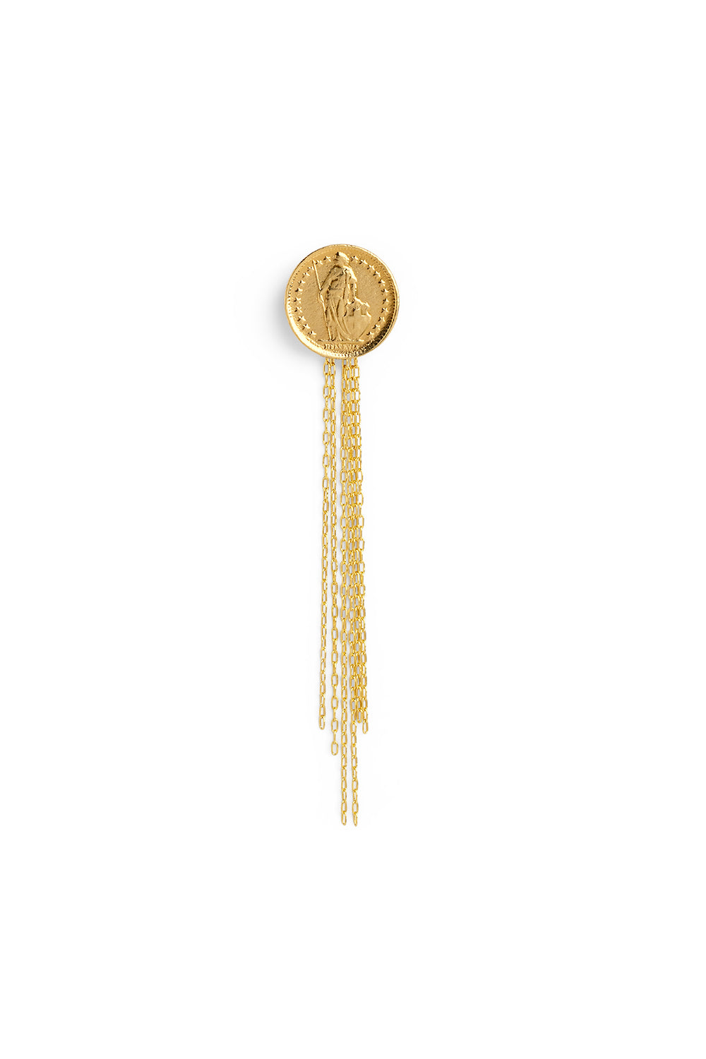 Coin Tassel Earring (Single)