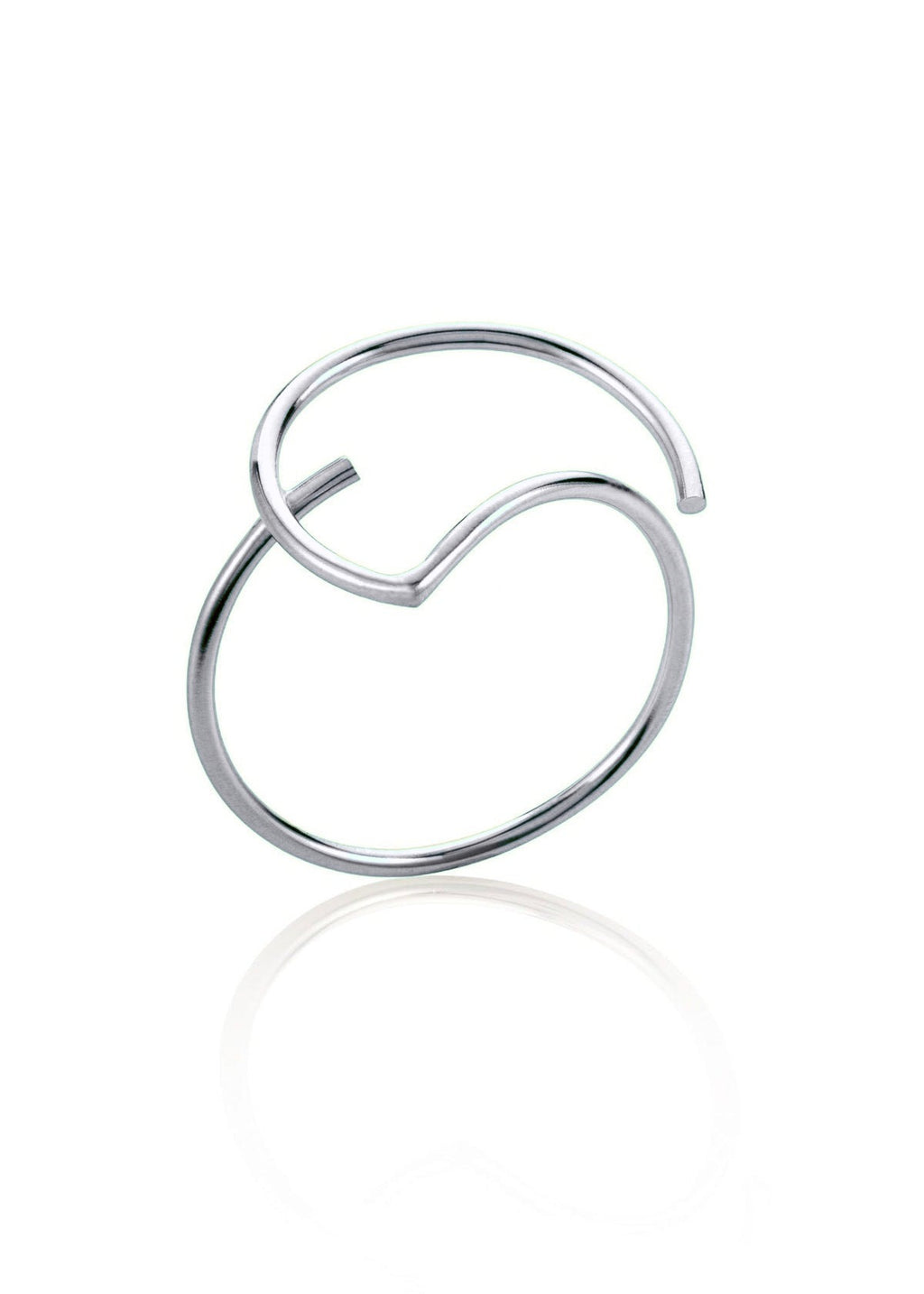 Handmade silver tone half circle bracelet