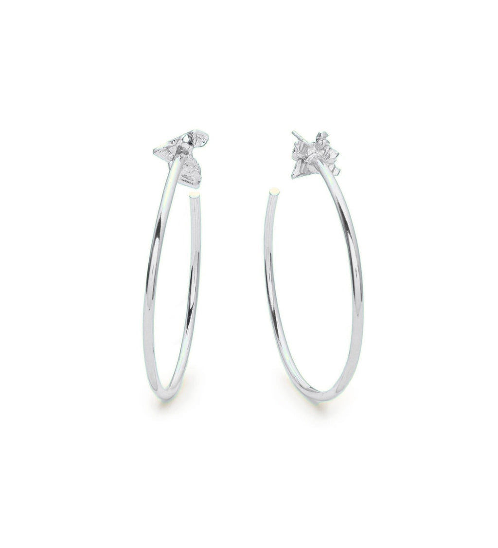 Bismuth Hoop Earrings - Silver Tone