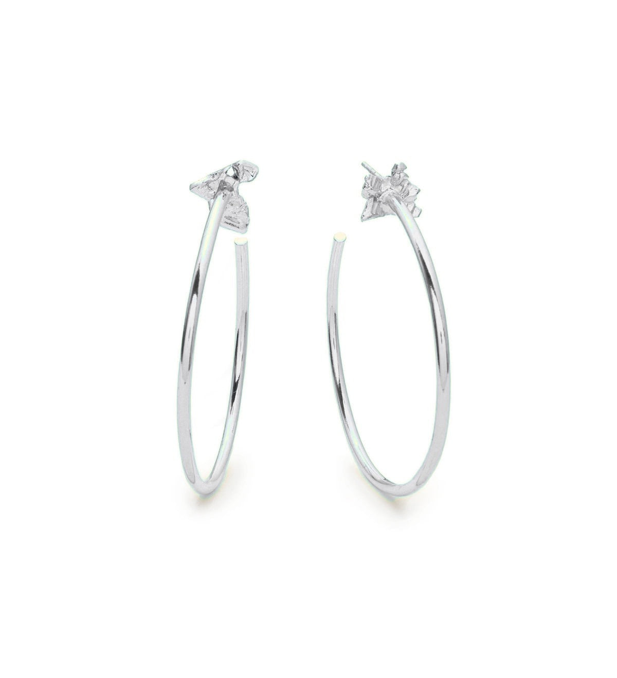 Bismuth Hoop Earrings - Silver Tone