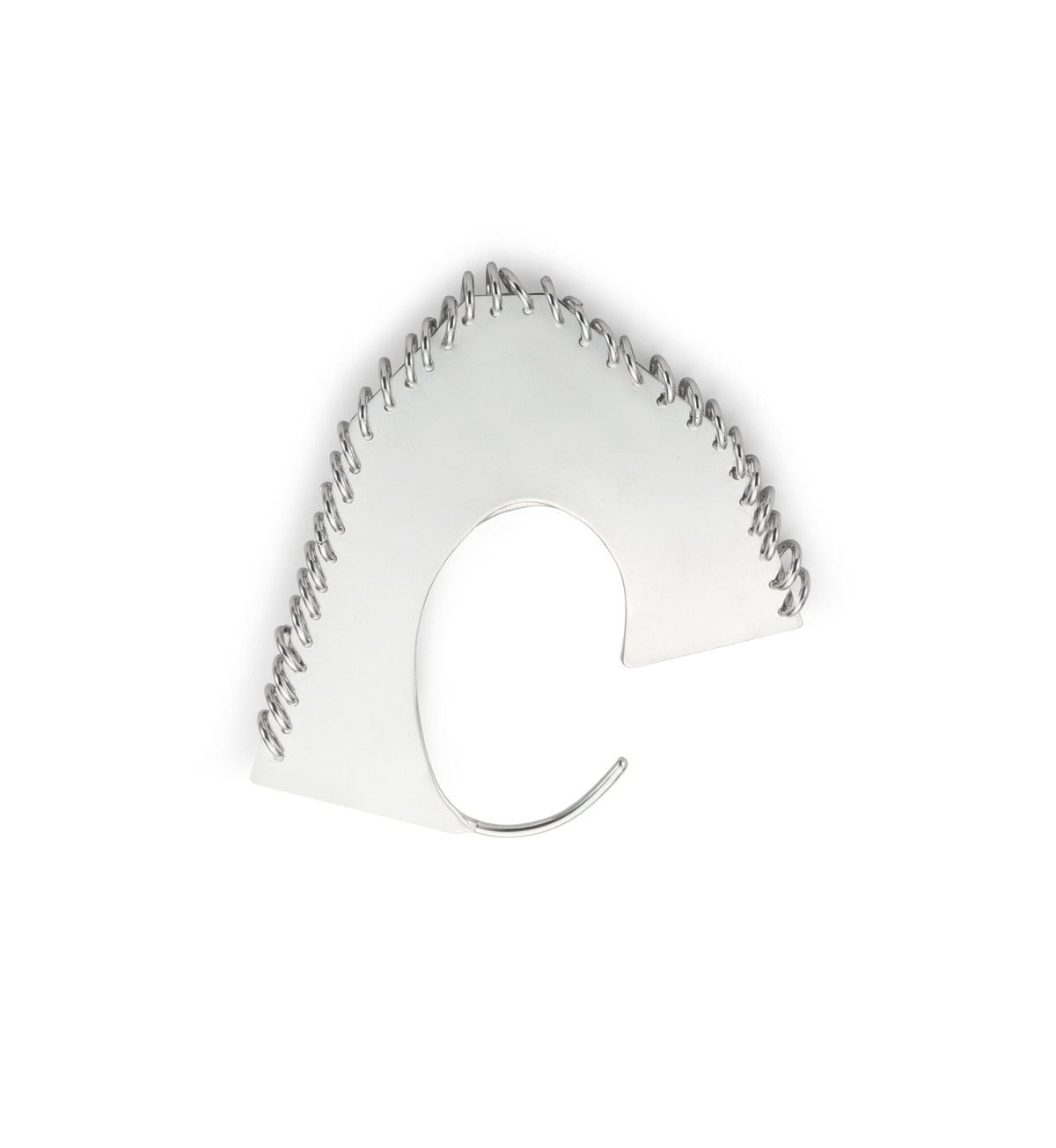 Handmade silver tone geometric pierced ear cuff