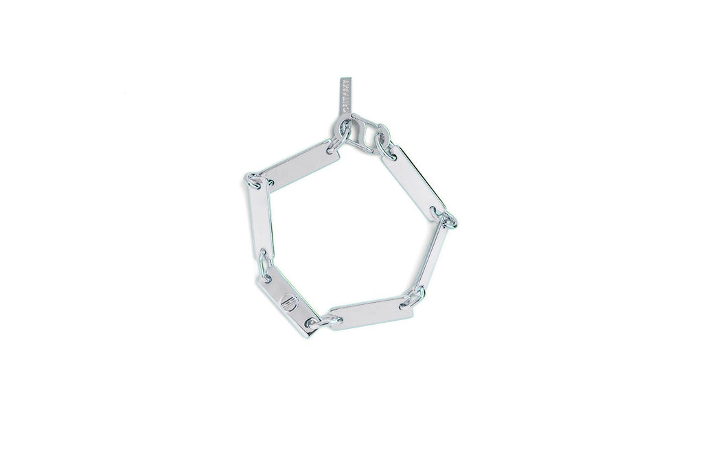 Handmade silver tone dash bracelet