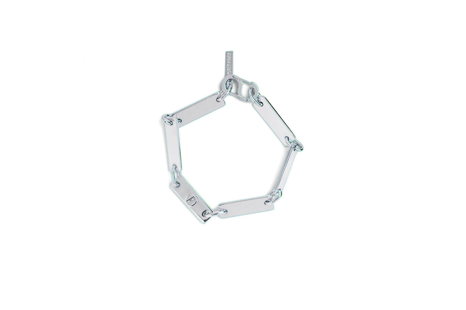 Handmade silver tone dash bracelet