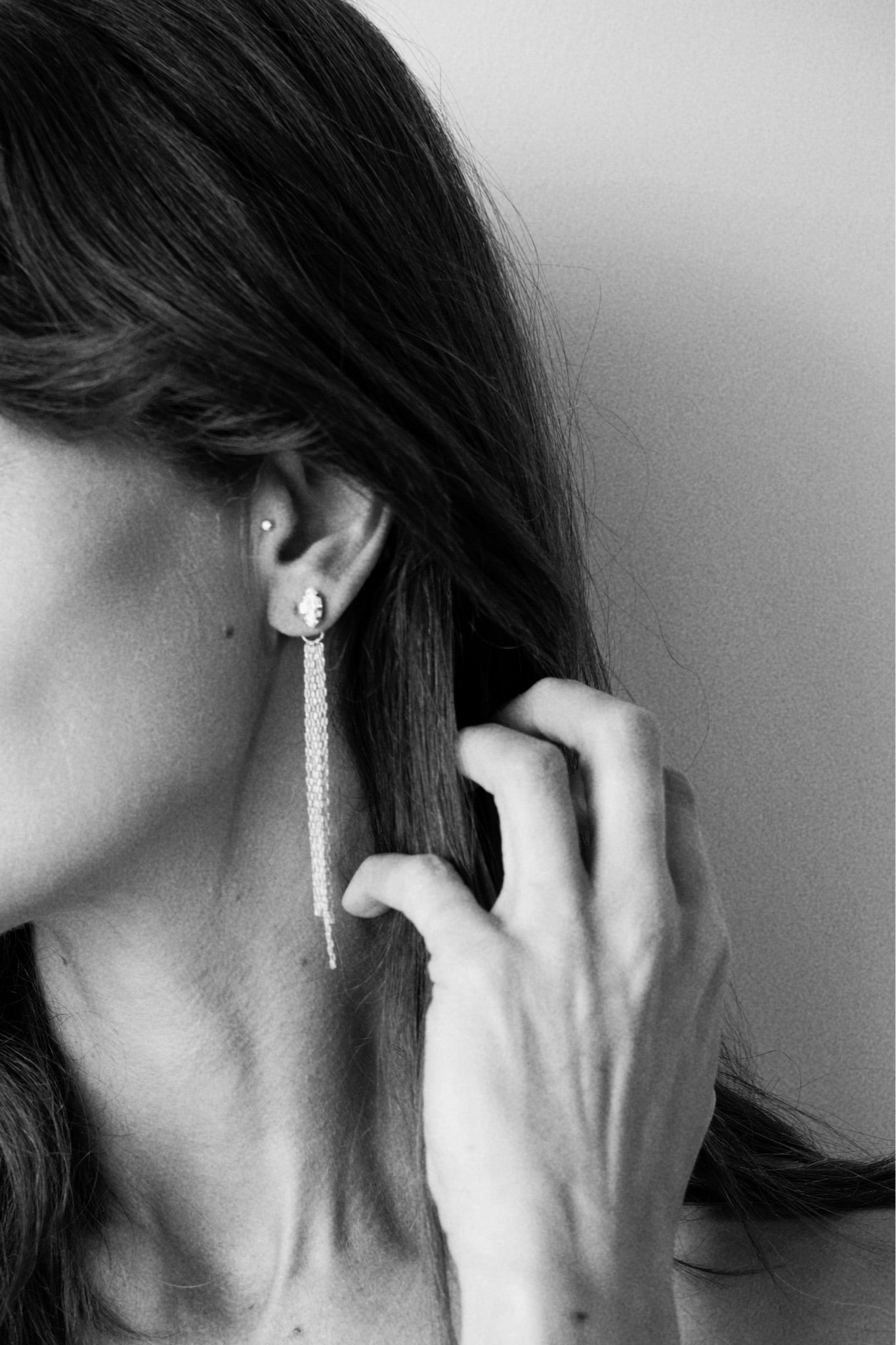 Crystal Tassel Earring (Single)