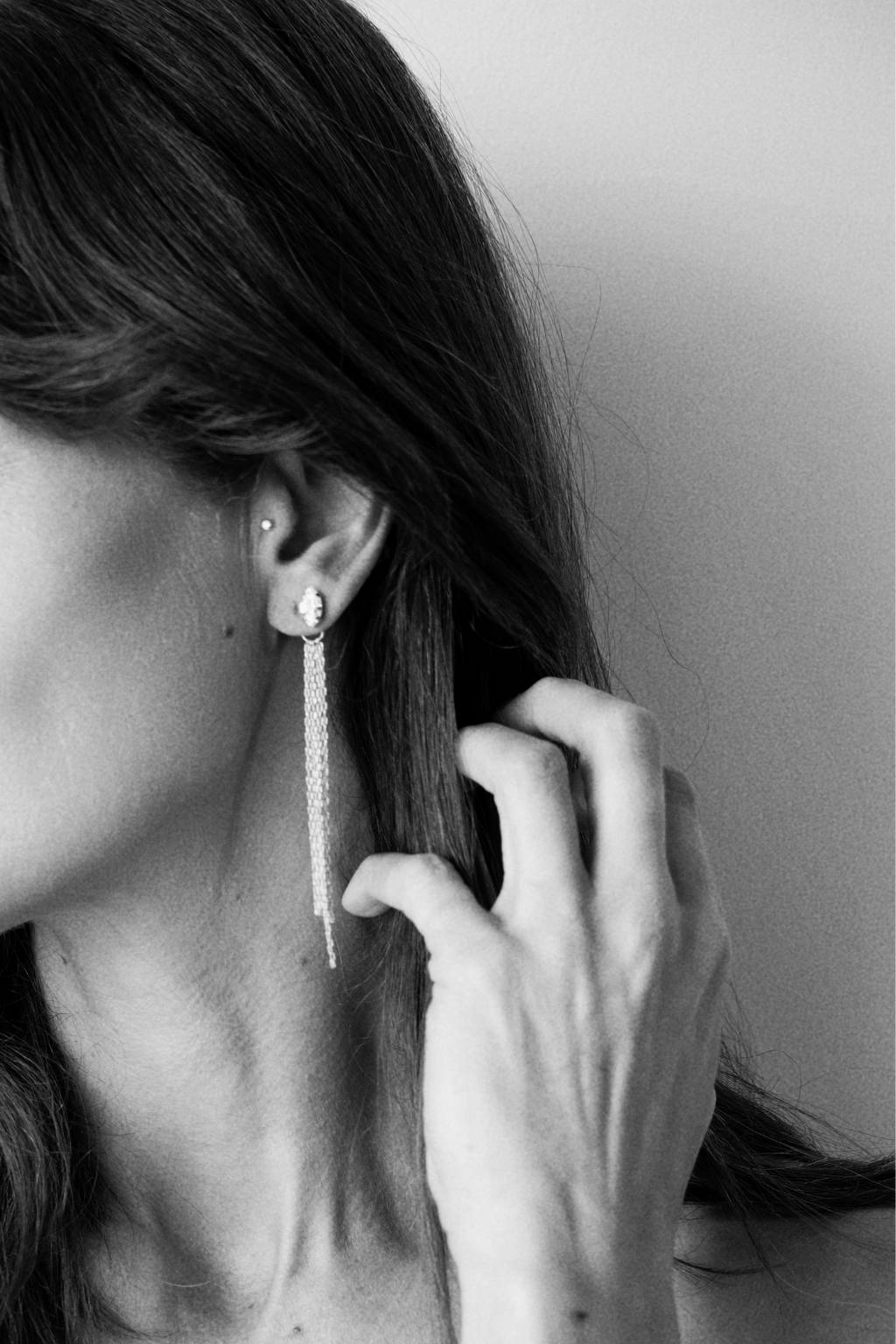 Crystal Tassel Earring (Single)