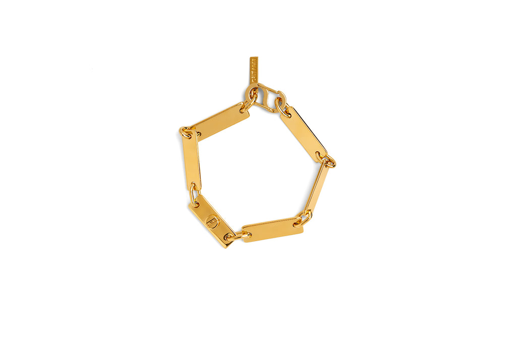 Handmade gold plated dash bracelet