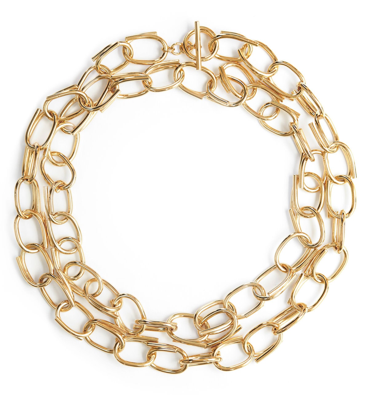 Handmade gold plated extra long chain necklace