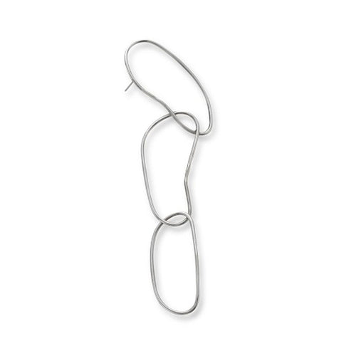 Handmade gold plated amorphic hook earring