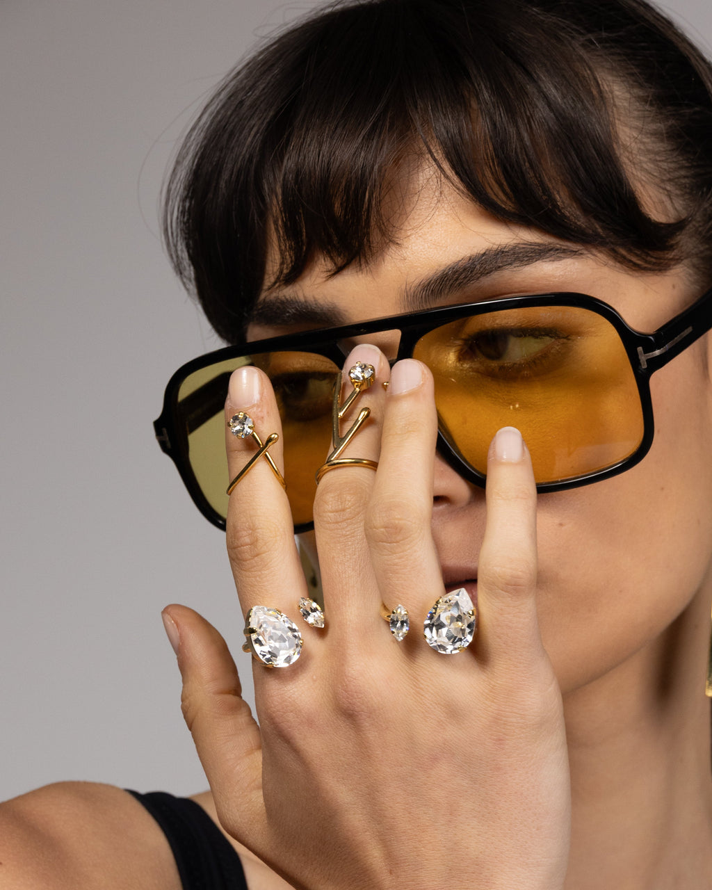 Marquise and Drop Cocktail ring