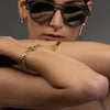 Cognac Drop Curb Bracelet