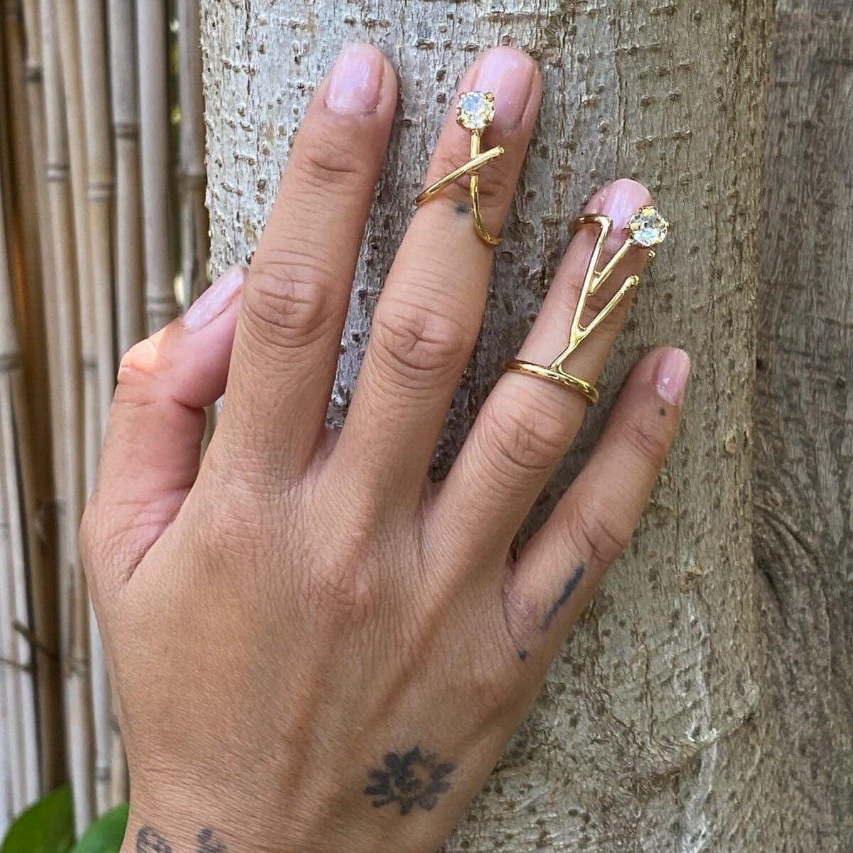 PINE Double Finger Tip Ring