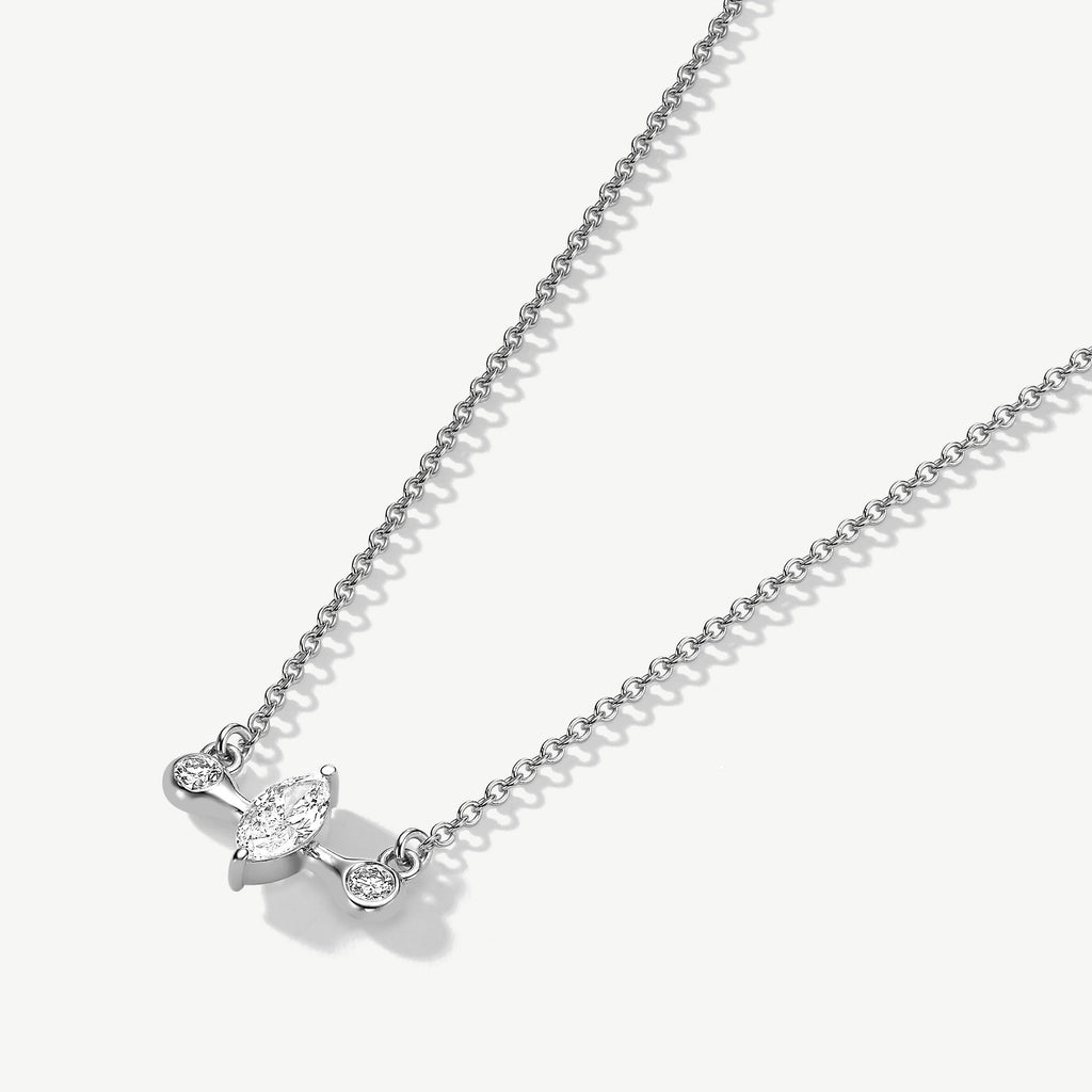 Cosmic Balance Diamond Necklace — 14k White Gold