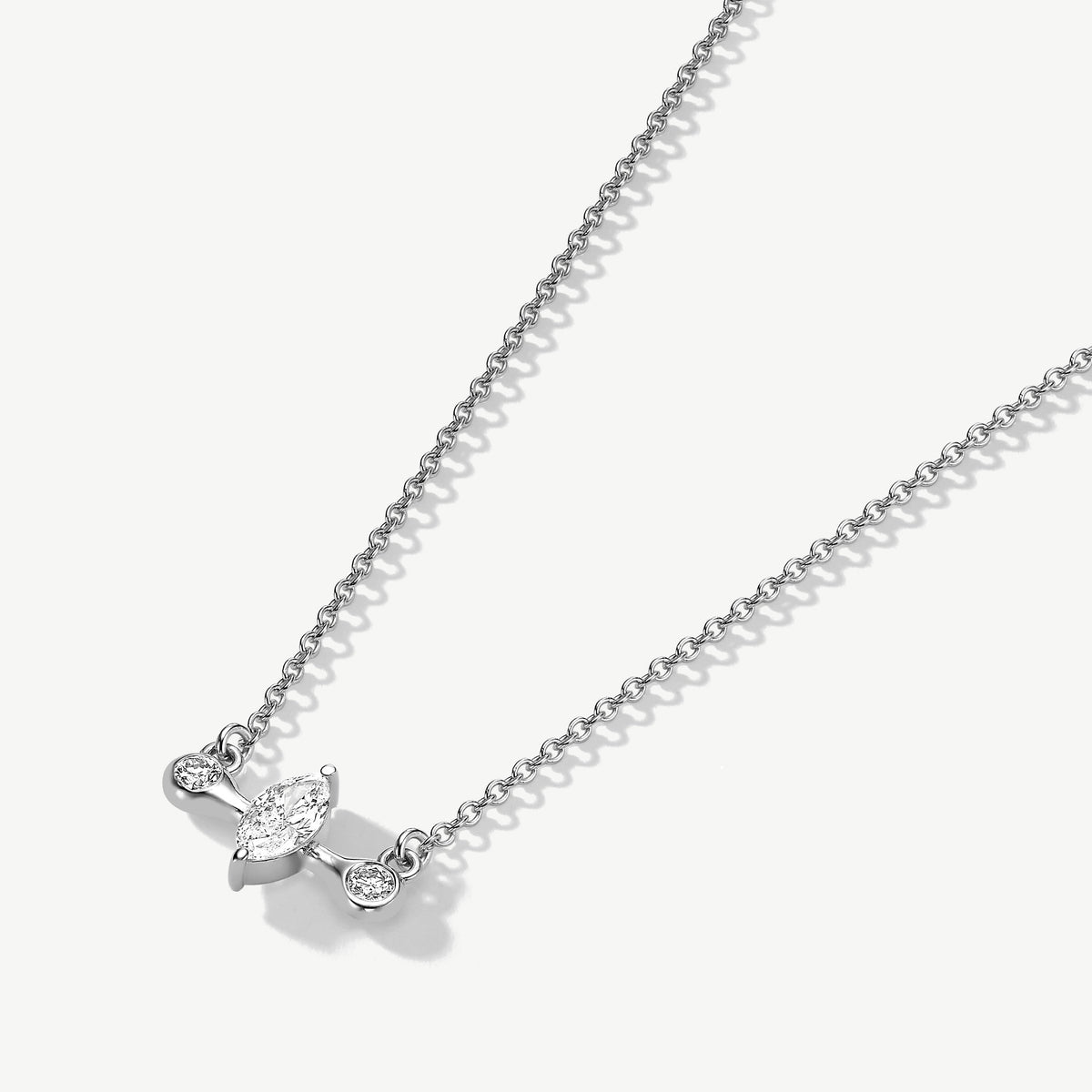 Cosmic Balance Diamond Necklace — 14k White Gold