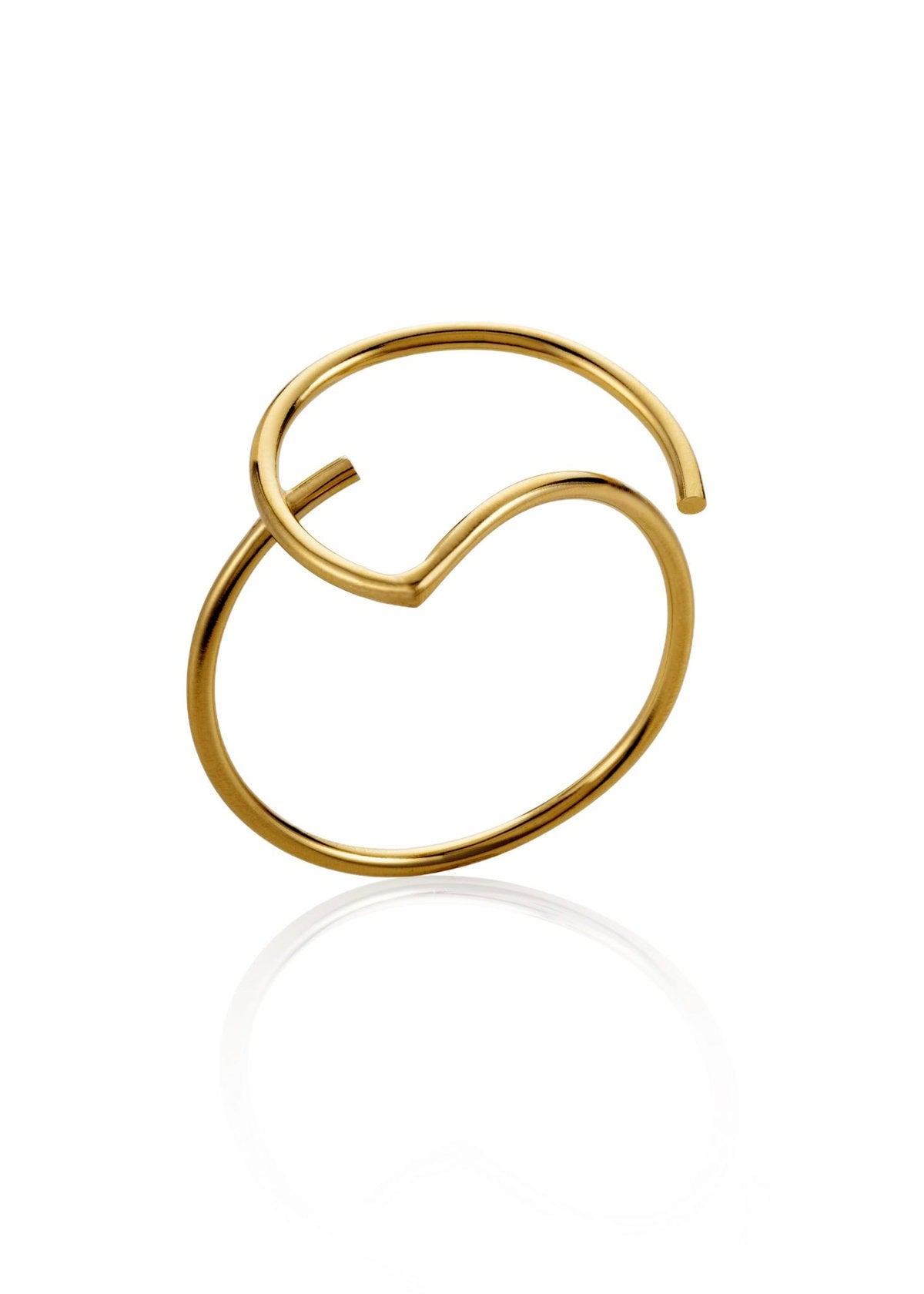 Handmade gold plated half circle bracelet