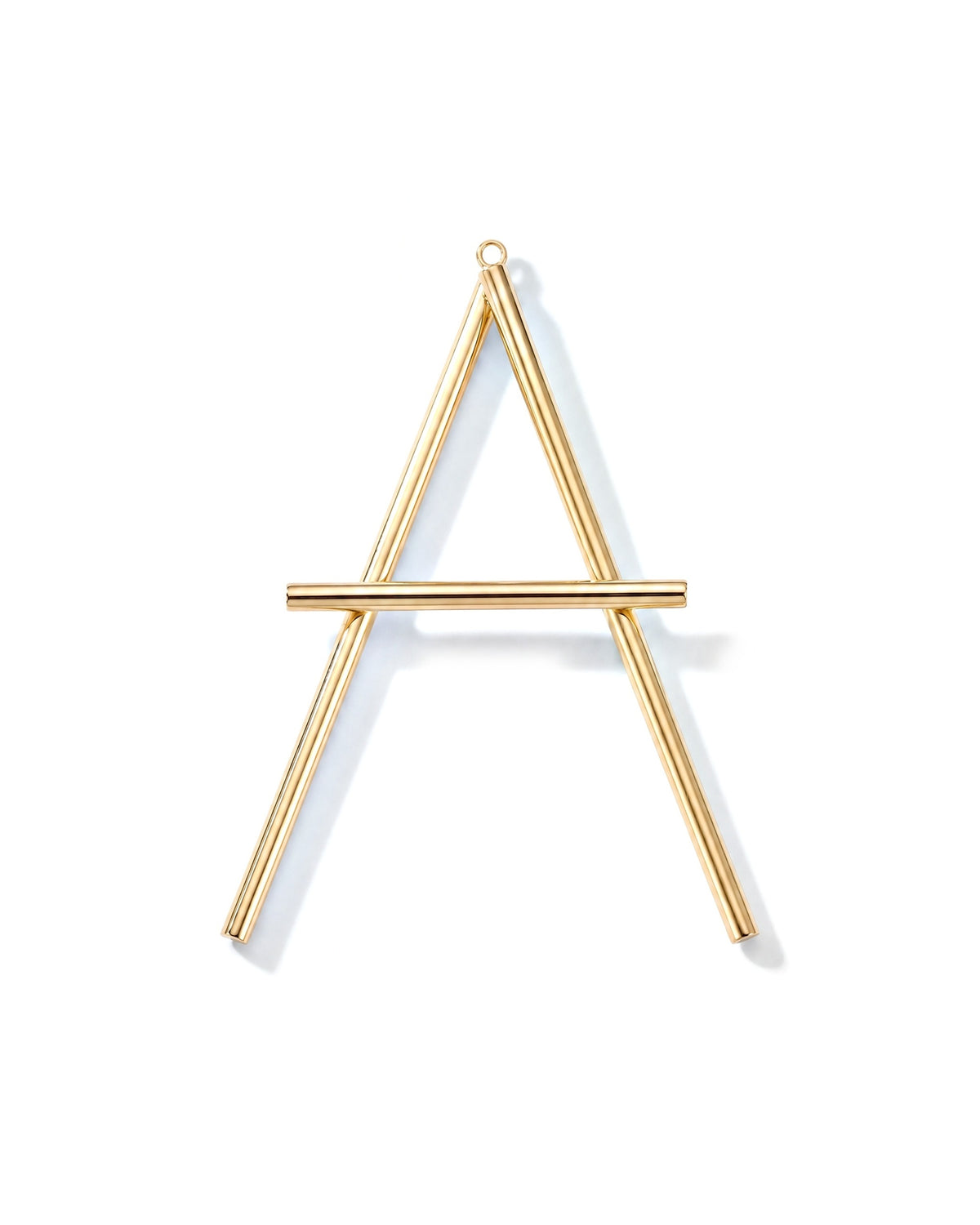 Large Initial Necklace - Letter A - Gold