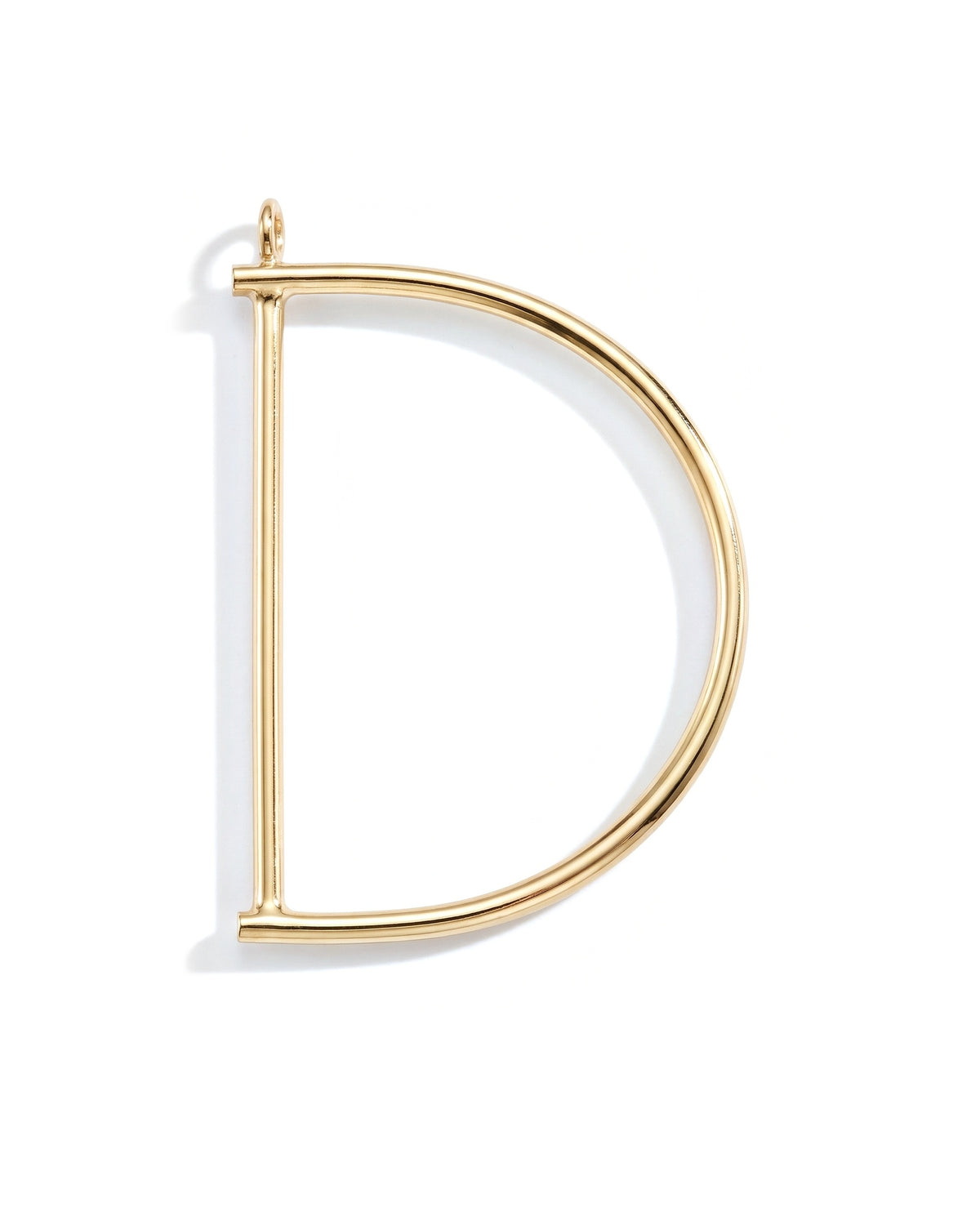 Large Initial Necklace - Letter D - Gold