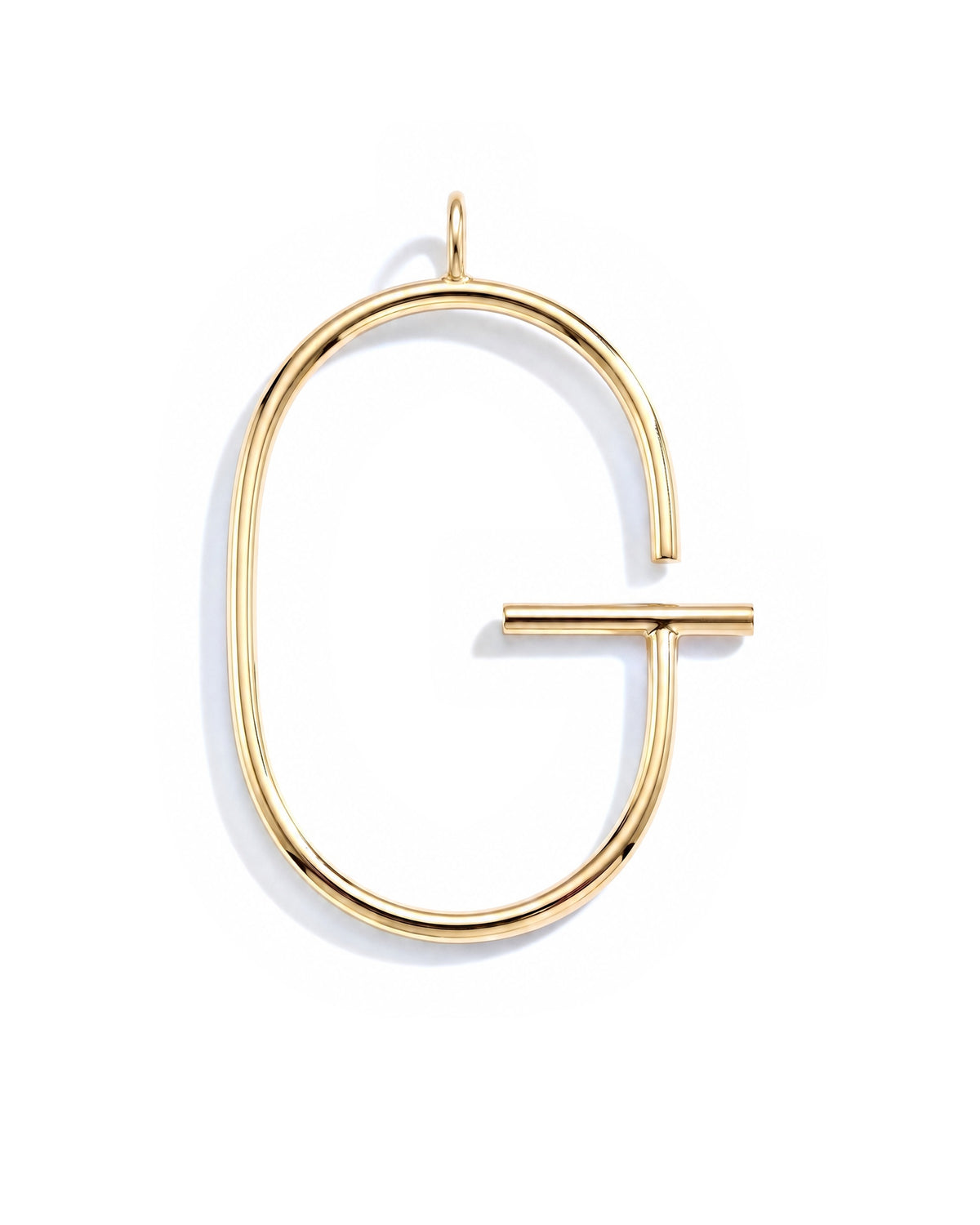 Large Initial Necklace - Letter G - Gold
