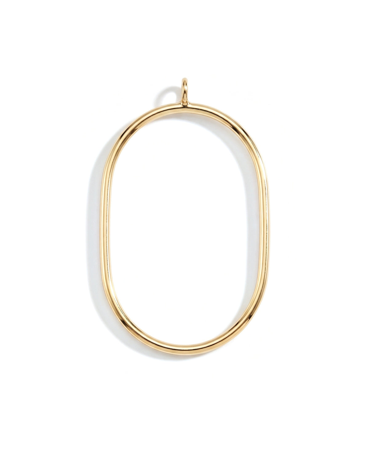 Large Initial Necklace - Letter O - Gold