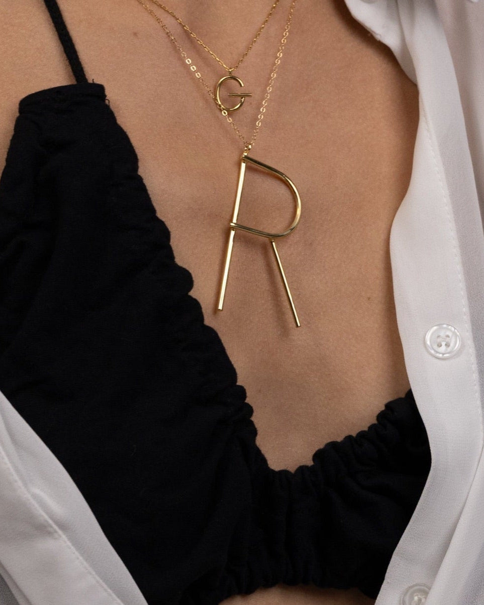 Large Initial Necklace