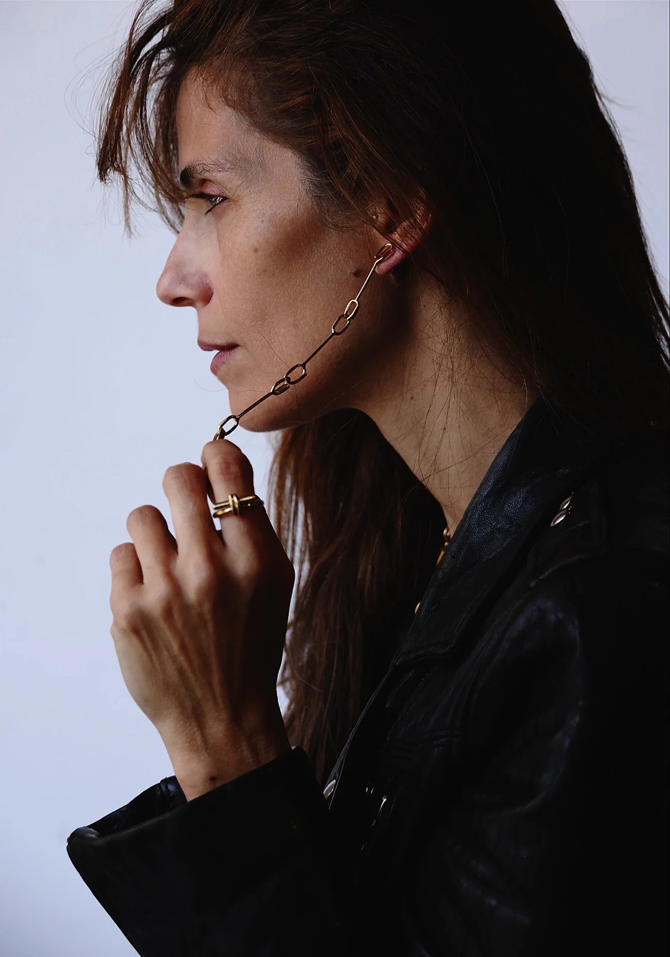 Linked Theory Shoulder Duster Earrings — campaign image