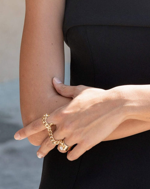 2 Finger Cuban Links Ring