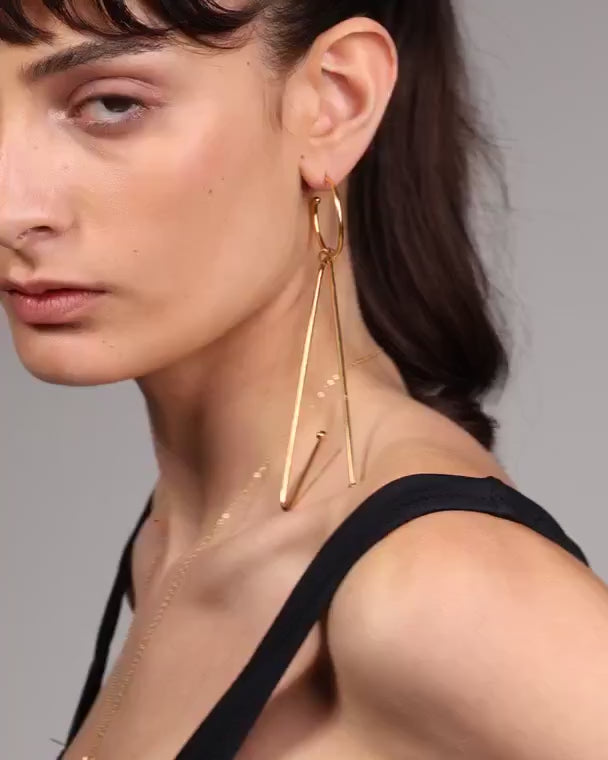 V Hoop Earring