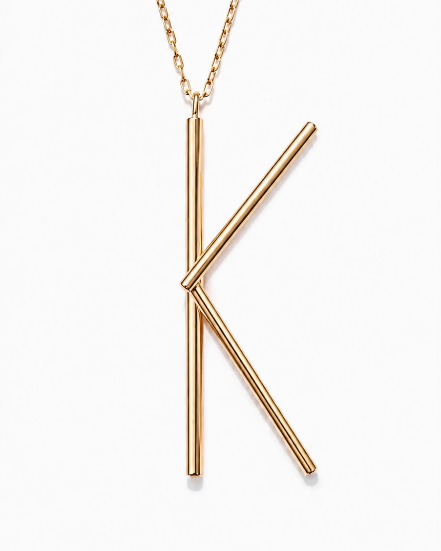 Large Initial Necklace 