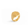 Signet Octagon Initial Ring 14K