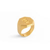 Signet Octagon Initial Ring 14K