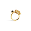 Open Bismuth Ring with Black Crystal