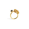 Open Bismuth Ring with Black Crystal